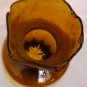 DECORATIVE HURRICANE OIL LAMP MARBLE BASE AMBER GLASS