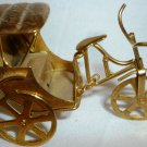 VINTAGE MINIATURE BRASS RICKSHAW CARRIAGE & TRICYCLE MOVABLE PARTS DOLLHOUSE