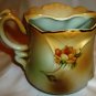 ANTIQUE BRANDENBURG PORCELAIN HANDPAINTED ROSES GOLD TRIM MUSTACHE TEA MUG