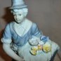 CHARMING FRENCH COUNTRY BOY & GIRL PORCELAIN FIGURINE FLOWER SELLERS W/BASKETS
