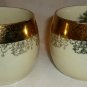 COLLECTIBLE CREST O GOLD GERMANY VINTAGE SET/2 TEA CUPS HANDPAINTED 22K GILTED