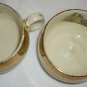 COLLECTIBLE CREST O GOLD GERMANY VINTAGE SET/2 TEA CUPS HANDPAINTED 22K GILTED
