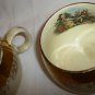 COLLECTIBLE CREST O GOLD GERMANY VINTAGE SET/2 TEA CUPS HANDPAINTED 22K GILTED