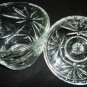 VINTAGE CUT CLEAR CRYSTAL GLASS STARS LIDDED CONDIMENT DISH