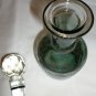 VINTAGE CRYSTAL CUT GLASS MINIATURE DECANTER VANITY PERFUME COLOGNE BOTTLE GREEN