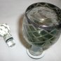 VINTAGE CRYSTAL CUT GLASS MINIATURE DECANTER VANITY PERFUME COLOGNE BOTTLE GREEN