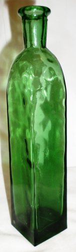 HUNTER GREEN GLASS DECORATIVE BOTTLE