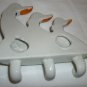 PORCELAIN WALL MOUNT THREE DUCKS HOOKS KITCHEN CHILD ROOM DECOR