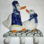 PORCELAIN WALL MOUNT TWO PAIR DUCKS HOOKS KITCHEN CHILD ROOM DECOR