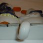 PORCELAIN WALL MOUNT TWO PAIR DUCKS HOOKS KITCHEN CHILD ROOM DECOR
