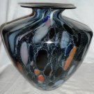 STUNNING SPECKLED MULTI COLOR MARBLE ART GLASS FLORAL VASE MURANO GLASS ITALY
