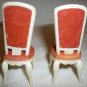 VINTAGE REDBOX DOLLHOUSE SET OF 2 RED FELT VICTORIAN CHAIRS