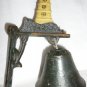 VINTAGE CAST IRON WALL MOUNT BELL PAINTED LIGHTHOUSE