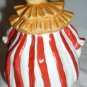 CHARMING PORCELAIN BISQUE WHITE & RED STRIPED OUTFIT CLOWN FIGURINE
