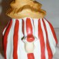CHARMING PORCELAIN BISQUE WHITE & RED STRIPED OUTFIT CLOWN FIGURINE