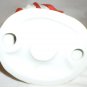 CHARMING PORCELAIN BISQUE WHITE & RED STRIPED OUTFIT CLOWN FIGURINE