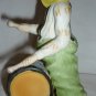 CHARMING PORCELAIN BISQUE HANDPAINTED CLOWN PLAYING DRUM FIGURINE