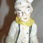 CHARMING PORCELAIN BISQUE HANDPAINTED CLOWN PLAYING DRUM FIGURINE
