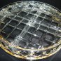 VINTAGE CUT CLEAR LEAD CRYSTAL GLASS DIVIDED DISH SILVERPLATE TRIM BOWL ENGLAND
