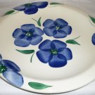 PIER 1 CERAMIC HANDPAINTED PLATE WHITE GLAZE WITH VIOLETS MADE IN ITALY