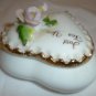 CHARMING BRINTON BONE CHINA MINIATURE TRINKET RING BOX 'JUST FOR YOU' FLOWERS