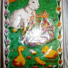 SET OF 2 DECORATIVE ALUMINUM TRAYS FOR EASTER BUNNY CHICKS EGGS NMB
