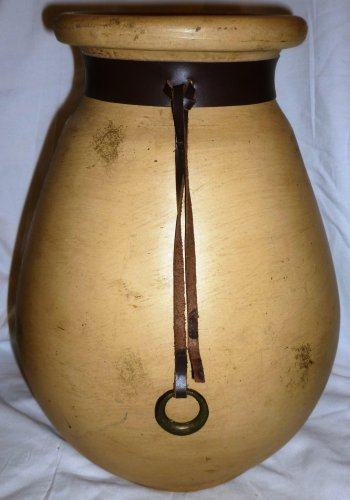 INTERIOR ACCENTS TERRACOTTA POTTERY LEATHER BAND EXOTIC BRIGHTS COLLECTION VASE
