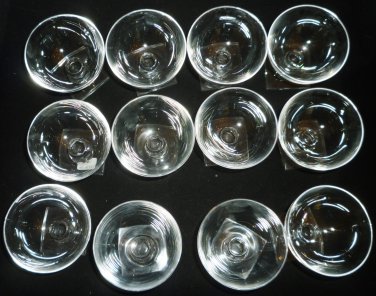 VINTAGE STEMWARE HAWKES CLEAR CRYSTAL GLASS SHERRY CHAMPAGNE SET/12 NO LOGO