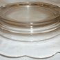 VINTAGE CLEAR ETCHED BUTTERFLY & FLOWERS CAMBRIDGE GLASS BUTTER CHEESE DISH DOME