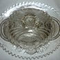 GORGEOUS VINTAGE OVAL CLEAR CUT GLASS COVERED BUTTER CHEESE DISH SAWTOOTH EDGE