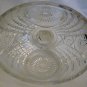 GORGEOUS VINTAGE OVAL CLEAR CUT GLASS COVERED BUTTER CHEESE DISH SAWTOOTH EDGE