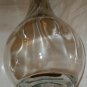VINTAGE TALL CLEAR OPTICAL SWIRL GLASS DECANTER GOLD TRIP STOPPER