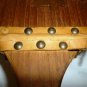 FIREPLACE WOOD BELLOW OAK WOOD LEATHER BRASS TRIM MAPLE LEAVES