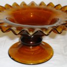 TASTE OF HOME SOUTHERN LIVING AMBER CONTROLLED BUBBLE GLASS PEDESTAL COMPOTE VASE