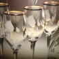 CRYSTAL CLEAR STUDIOS 5pcs WINE SET MOUTH BLOWN HAND CUT CRYSTAL 24K ACCENTS NMB