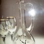 CRYSTAL CLEAR STUDIOS 5pcs WINE SET MOUTH BLOWN HAND CUT CRYSTAL 24K ACCENTS NMB