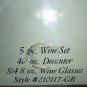 CRYSTAL CLEAR STUDIOS 5pcs WINE SET MOUTH BLOWN HAND CUT CRYSTAL 24K ACCENTS NMB