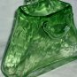 GORGEOUS HANDBLOWN MURANO OPTICAL GREEN GLASS WALL POCKET FLOWER VASE PURSE