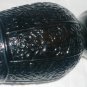 VINTAGE BLACK PURPLE GLASS EMBOSSED FLOWERS FLORAL VASE