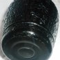 VINTAGE BLACK PURPLE GLASS EMBOSSED FLOWERS FLORAL VASE