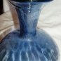 VINTAGE ART COBALT BLUE OPTICAL GLASS VASE WITH TEAR DROP BUBBLES