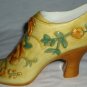 VINTAGE PORCELAIN HIGH HEEL FLOWER DESIGN VICTORIAN SHOE TRINKET RING HOLDER