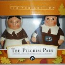 THANKSGIVING DESIGN THE PILGRIM PAIR COLLECTIBLES PORCELAIN SALT PEPPER SHAKERS