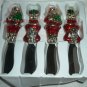 TOWLE SILVERSMITH CHRISTMAS DECOR COLORFUL SANTA 4 PCS SPREADER SET NMB