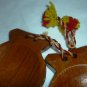 WOODEN MUSICAL PERCUSSION INSTRUMENT CASTANETS SET OF 2 MEXICO