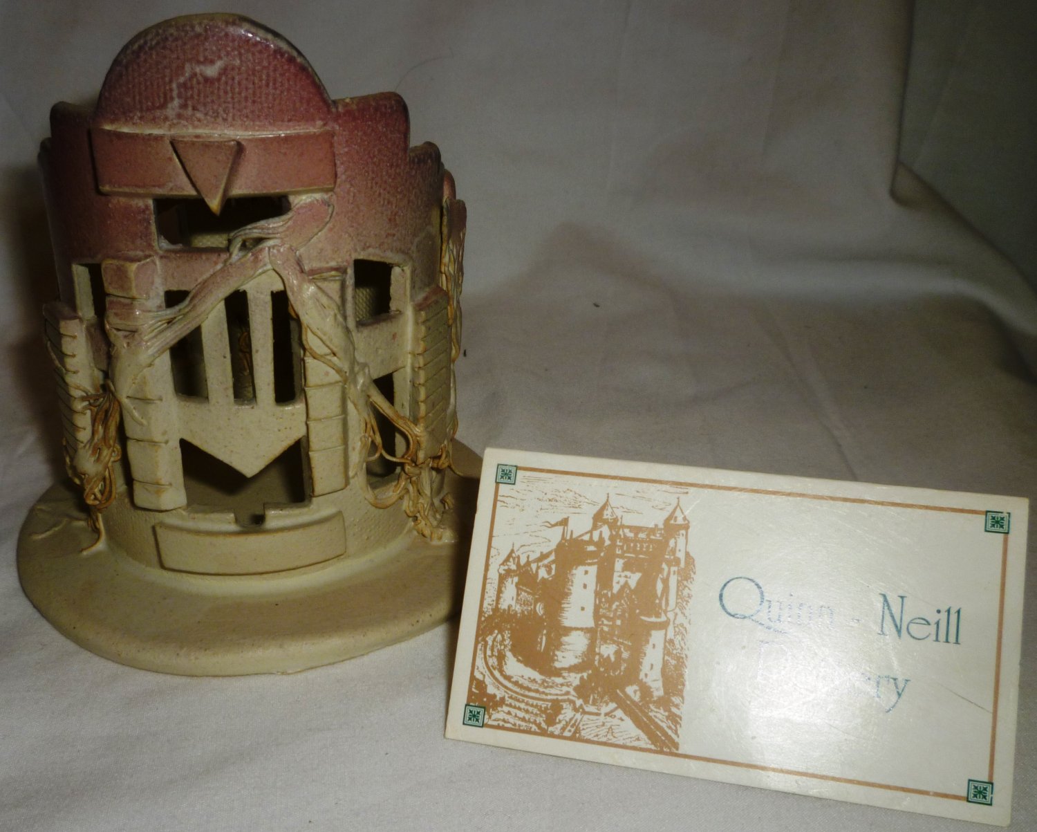 COLLECTIBLE ART POTTERY JACKIE QUINN-NEILL POTTERY COA WINE BOTTLE HOLDER SERVER