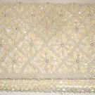 VINTAGE DuBARRY BEADED IVORY WHITE EVENING BAG CLUTCH + SILVERPLATE COMB