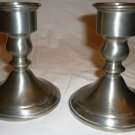 VINTAGE WEB WEIGHTED PEWTER CANDLE HOLDERS SET OF 2