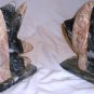GORGEOUS NAUTICAL DESIGN GRANITE SET BOOK ENDS FISH PINK & BLACK