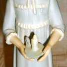 CHARMING PORCELAIN BISQUE GIRL WITH A CANDLE FIGURINE JAPAN CHARMING PORCELAIN BISQUE GIRL WITH A CANDLE FIGURINE JAPAN